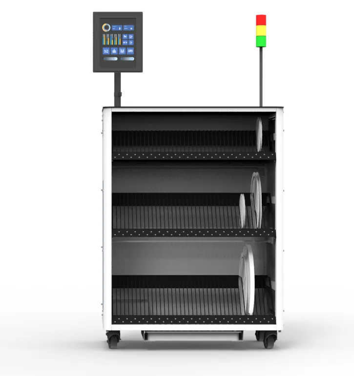 NEO LIGHT Mobile portable SMT reel rack with touchscreen and casters - Neotel Technology