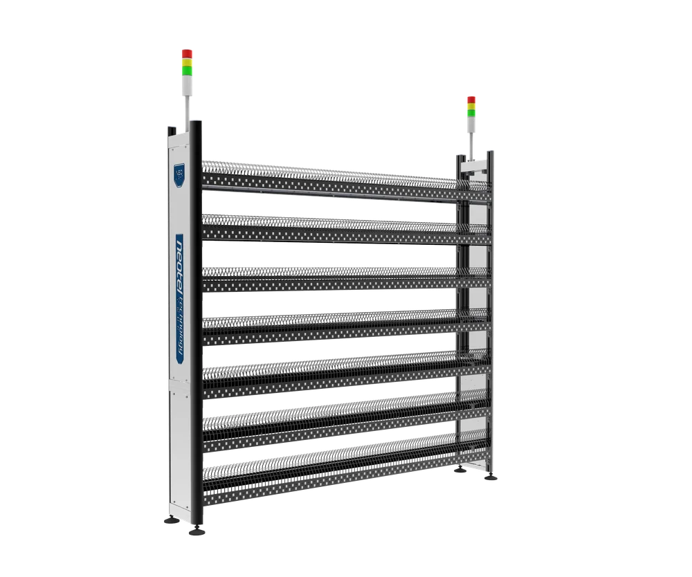 Estante inteligente pick to light NEO LIGHT PTL para almacenamiento de carretes SMT - Neotel Technology
